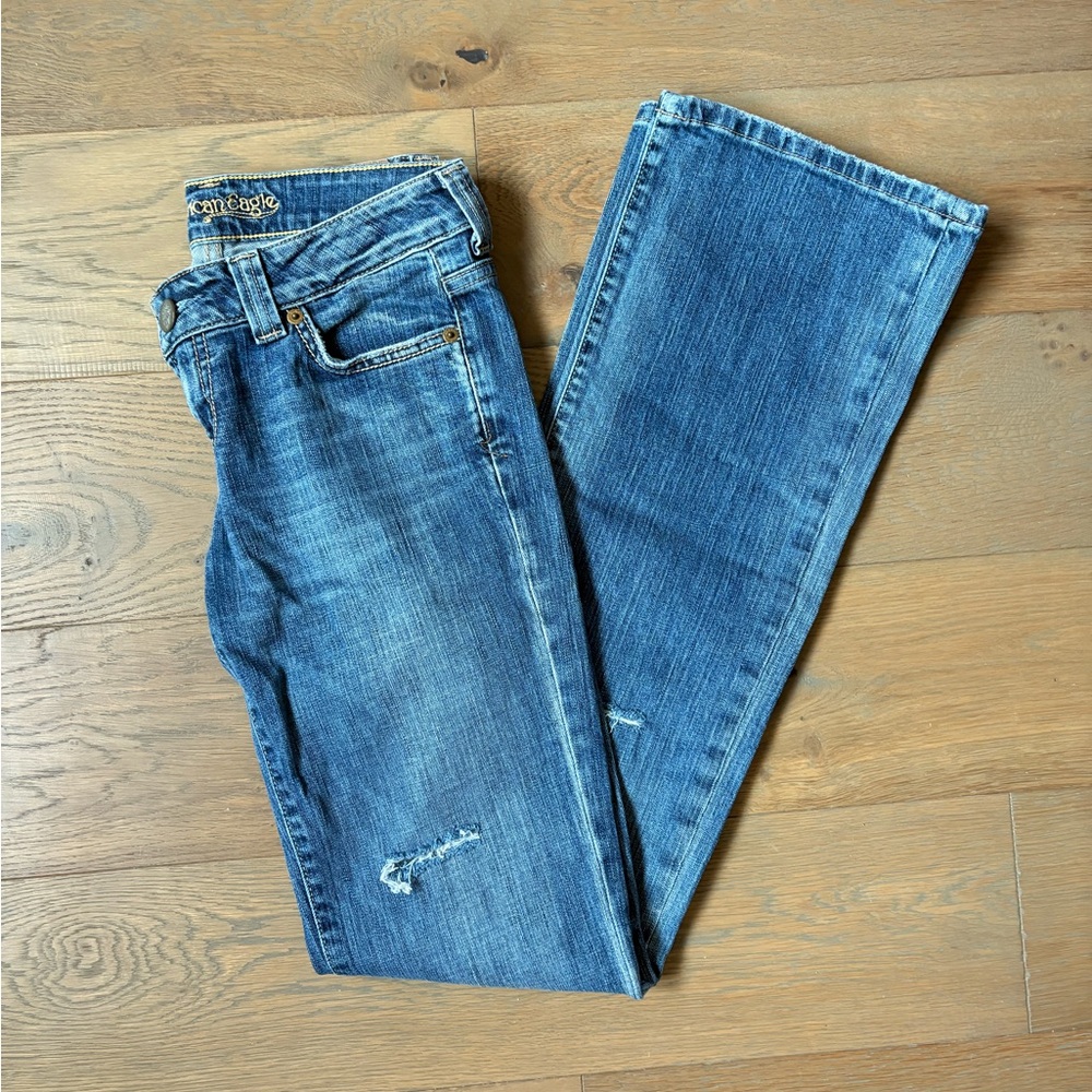 Vintage American Eagle Women's Low Rise Blue Jeans